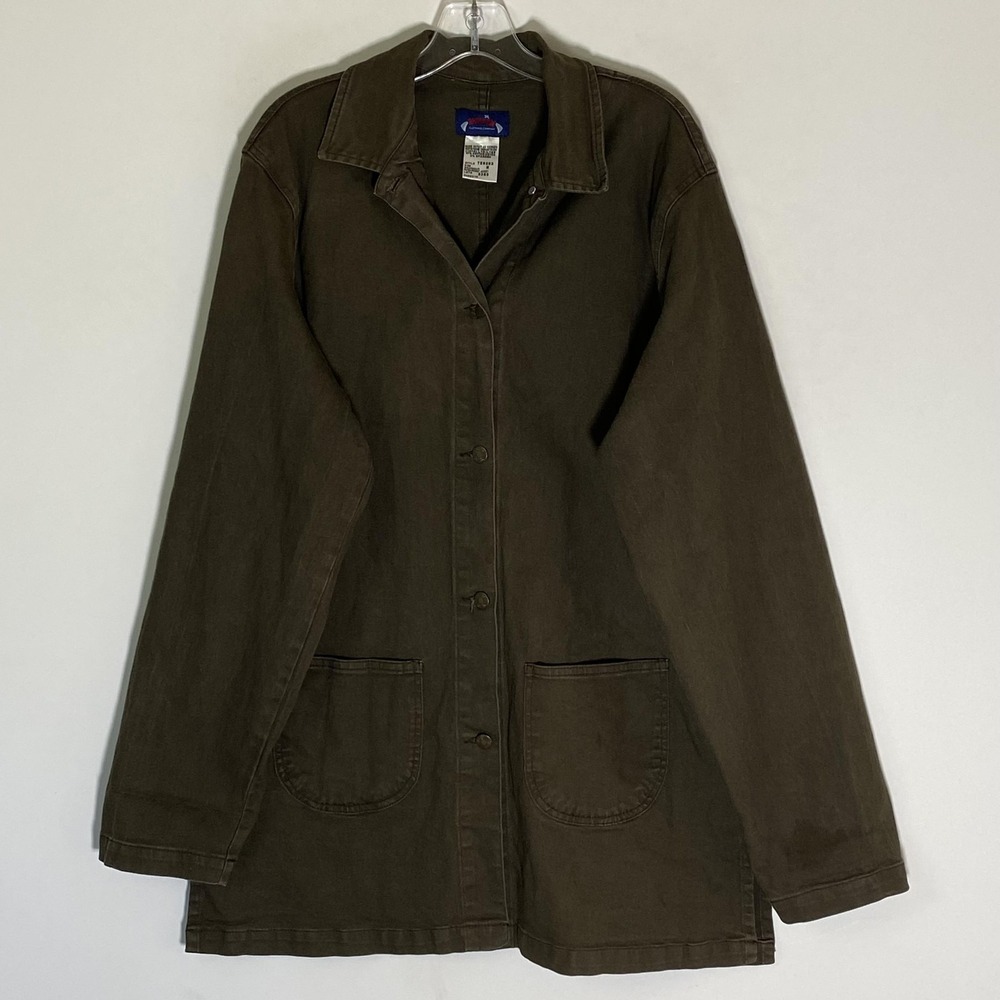 Rainbow Clothing Company Jacket Womens Medium Green Patch Pocket Button Canada